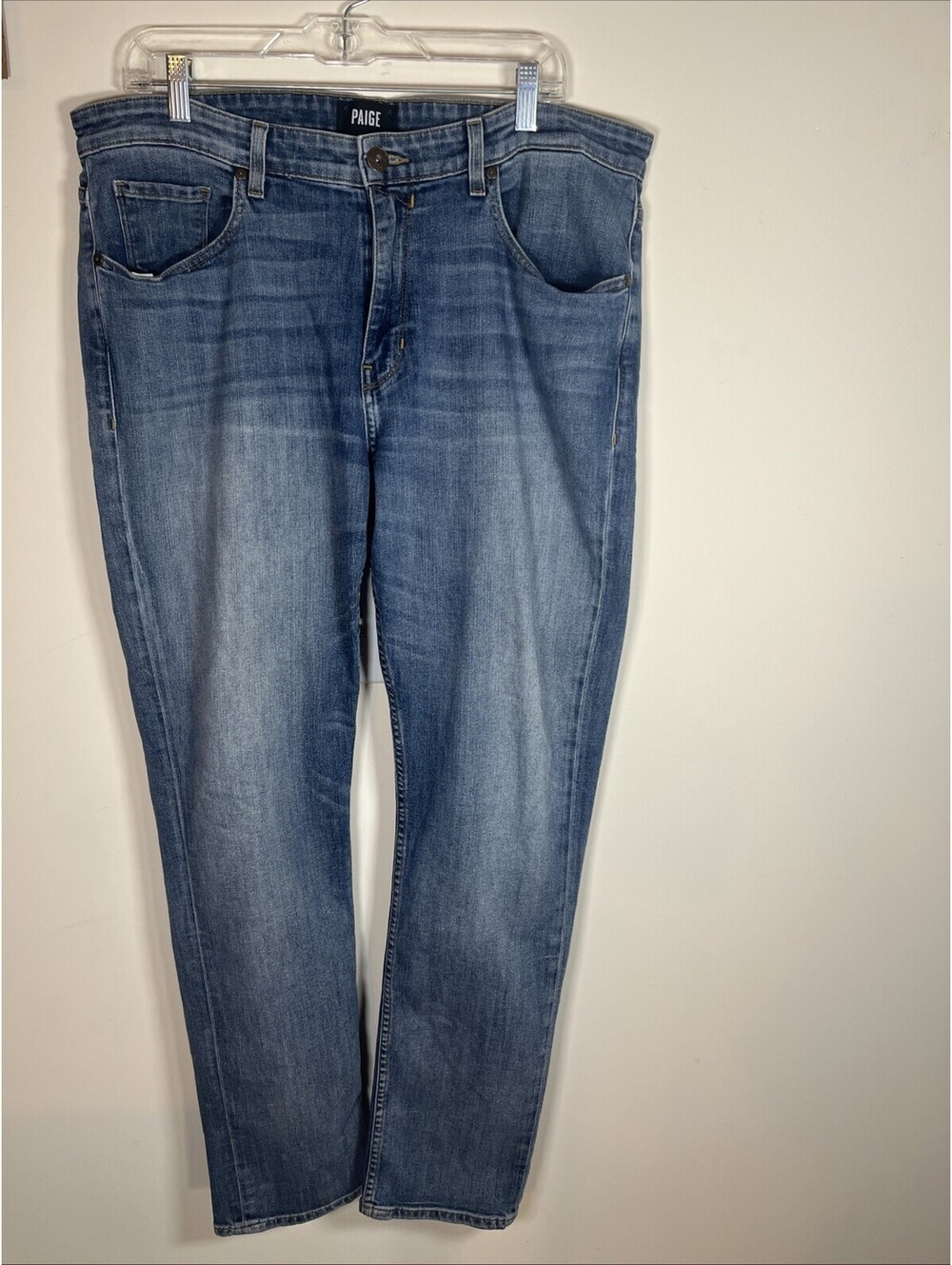 PAIGE Lennox Men’s Jeans 38x33 Blue Slim Straight Stretch Denim Made in USA
